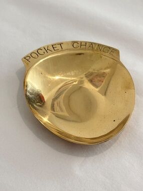Vintage solid brass Pocket Change dish bowl trinket tray jewelry key holder
